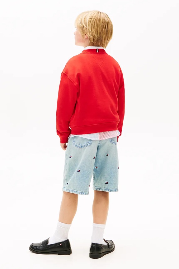 Tommy Hilfiger detská mikina s bavlnou červená KB0KB10255.128.176.PPY2