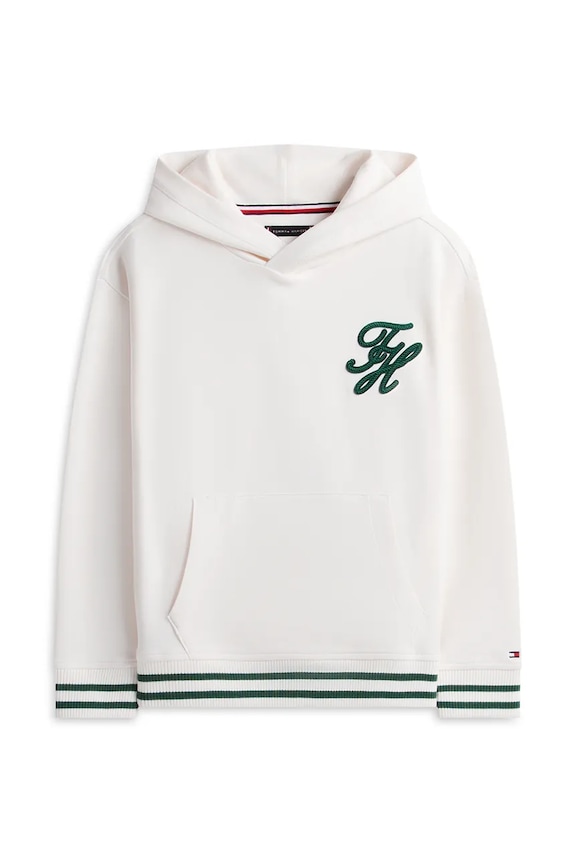 Tommy Hilfiger hanorac cu glugă pentru copii, din bumbac KB0KB10257.98.122.PPY2 alb SS26