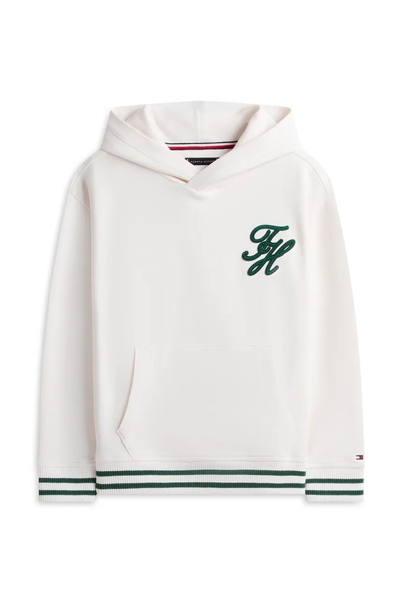 Tommy Hilfiger mikina s kapucňou detská bavlnená KB0KB10257.128.176.PPY2 biela SS26
