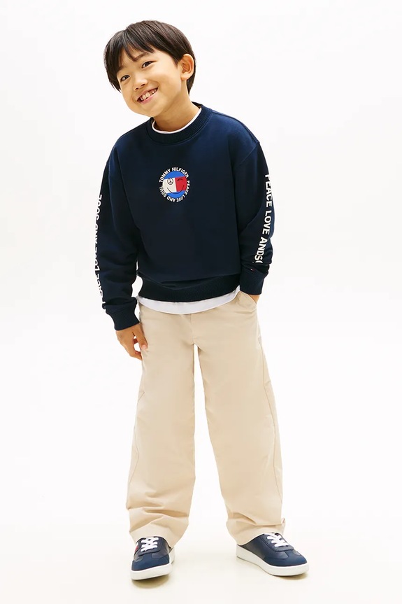 Băieți Tommy Hilfiger hanorac pentru copii, cu bumbac KB0KB10258.98.122.PPY2 bleumarin