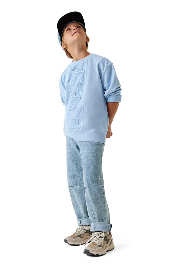 Guess bluza dziecięca bawełniana niebieski L6GQ01.KA6R4.PPY2.M