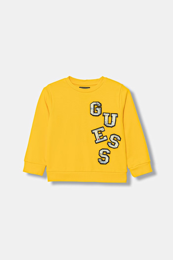 Guess bluza bawełniana dziecięca aplikacja pomarańczowy N6GQ02.KA6R4.PPY2.M