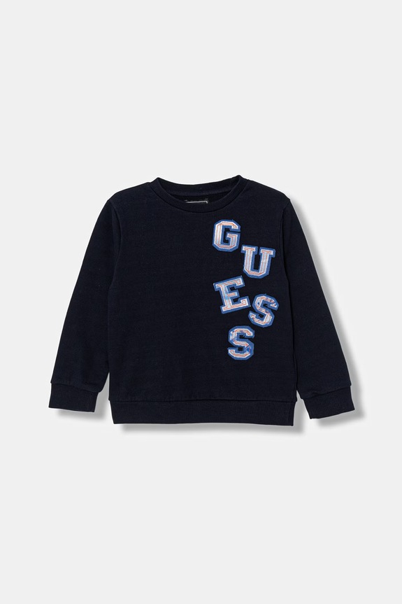 Guess bluza bawełniana dziecięca aplikacja granatowy N6GQ02.KA6R4.PPY2.M