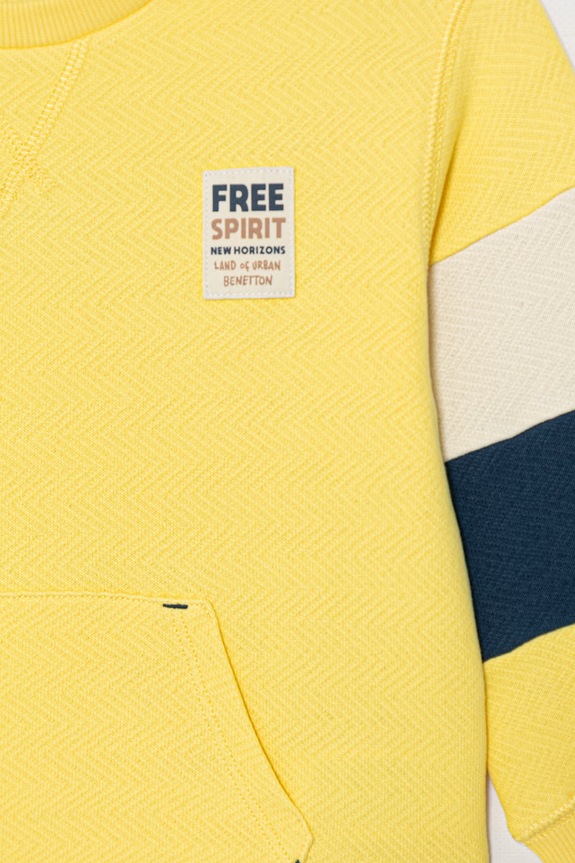 Chłopiec United Colors of Benetton bluza dziecięca bawełniana 30DSG10LY.P.Stagionale żółty