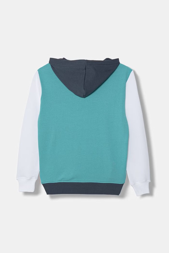 United Colors of Benetton Mikina s kapucňou detská bavlnená 3J68C205K.G.Stagionale tyrkysová SS26