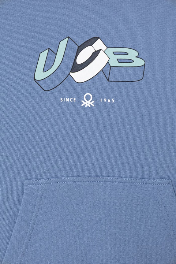 Chlapec United Colors of Benetton mikina s kapucňou detská bavlnená 3J68C205K.G.Stagionale modrá