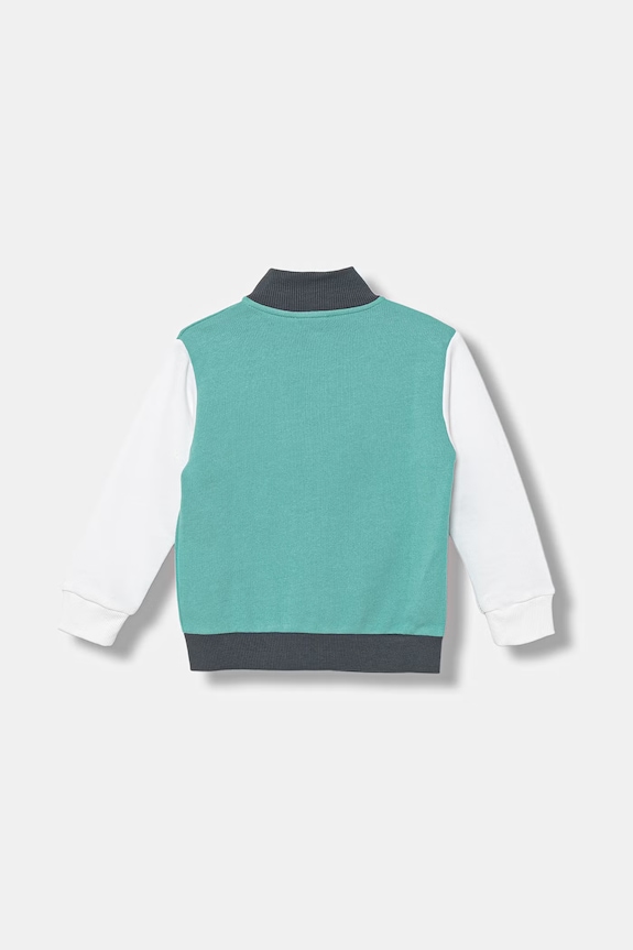 United Colors of Benetton cipzáras melegítőfelső gyerek pamut 3J70G504A.P.Stagionale türkiz SS26