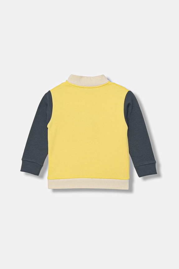 United Colors of Benetton felpa con cerniera per bambini in cotone 3J70G504A.P.Stagionale giallo SS26