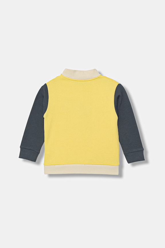 United Colors of Benetton felpa con cerniera per bambini in cotone 3J70G504A.P.Stagionale giallo SS26