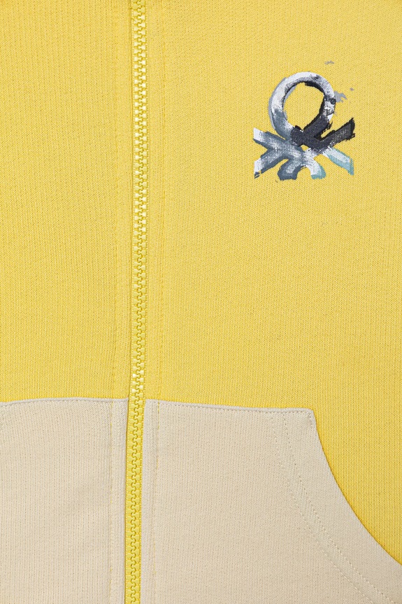 BIMBO United Colors of Benetton felpa con cerniera per bambini in cotone 3J70G504A.P.Stagionale giallo