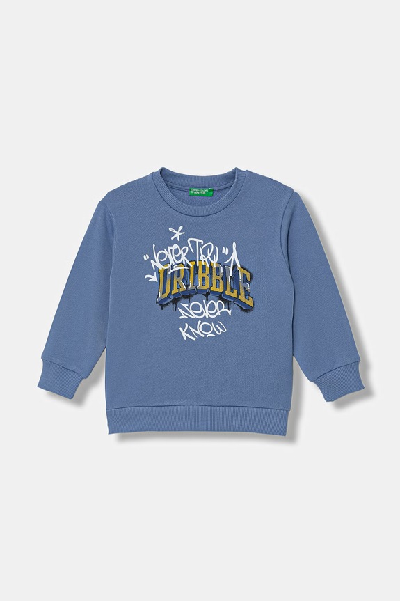 United Colors of Benetton bluza dziecięca bawełniana niebieski 3NBMG10M9.P.Stagionale