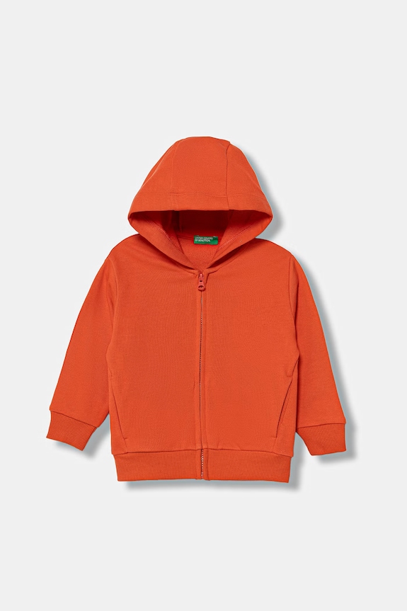 United Colors of Benetton hanorac pentru copii, din bumbac portocaliu 3NBMG504D.P.Stagionale