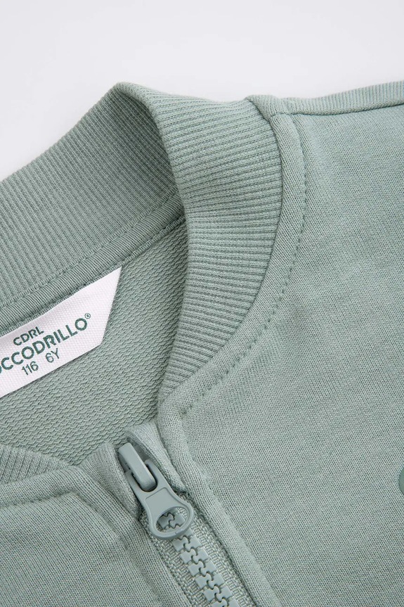 Chlapec Coccodrillo mikina na zips detská bavlnená WC6132201NBK zelená