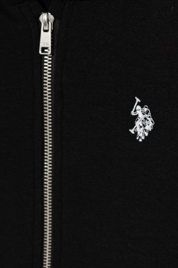 Хлопчик U.S. Polo Assn. кофта, яка розстібається, з капюшоном дитяча з бавовною USP4413 чорний