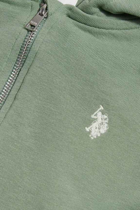 Chlapec U.S. Polo Assn. mikina na zips s kapucňou detská s bavlnou USP4413 čierna