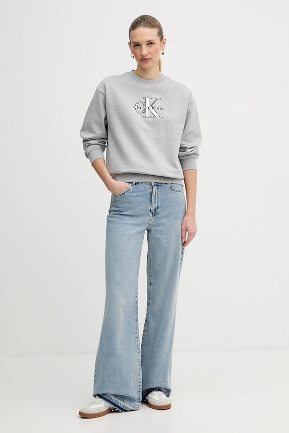 Calvin Klein Jeans bluza LV047E825G szary SS26