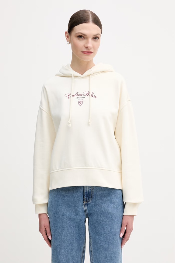 Calvin Klein Jeans bluză imprimeu bej LV047E208G