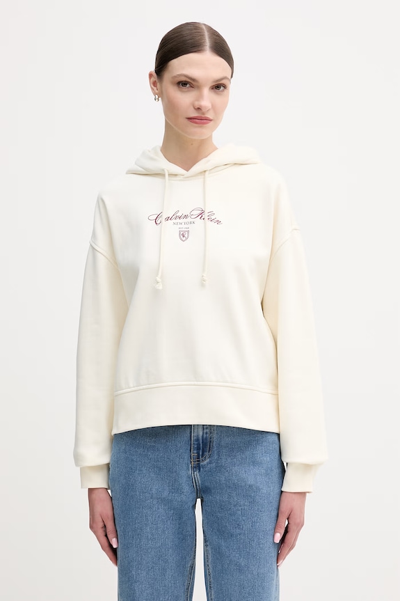 Calvin Klein Jeans bluză imprimeu bej LV047E208G
