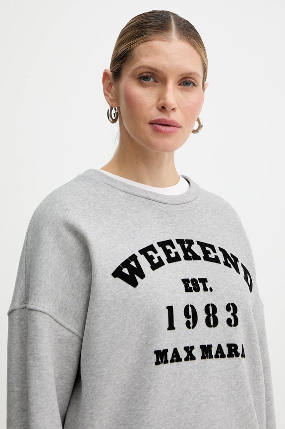 Bavlnená mikina Weekend Max Mara GOMMOSO sivá 2615921041600