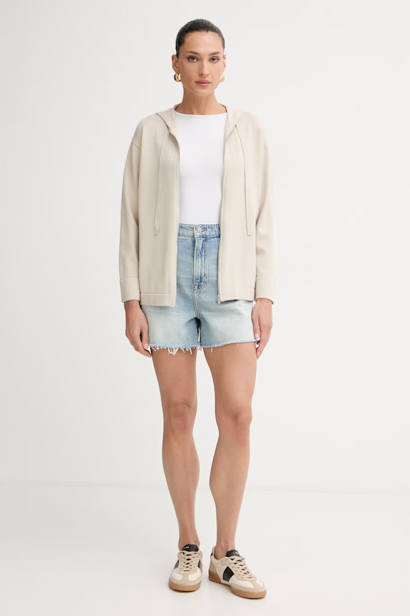 MM by Max Mara sveter na gombíky dámsky ALOA 2616341027600 béžová SS26