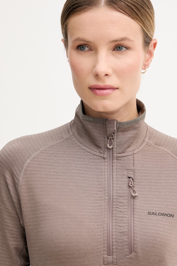 Salomon bluza outdoorowa ESSENTIAL LIGHTWARM brązowy LC2757000