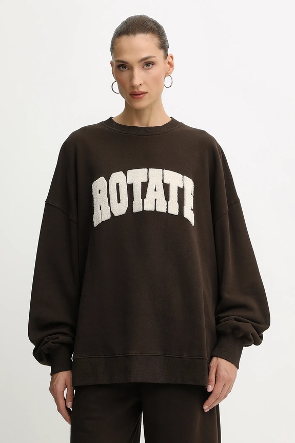 Rotate bluza bawełniana aplikacja brązowy 1153161667