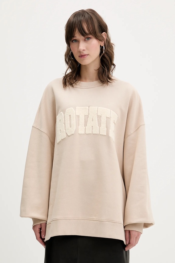 Rotate bluza bawełniana aplikacja beżowy 115316532