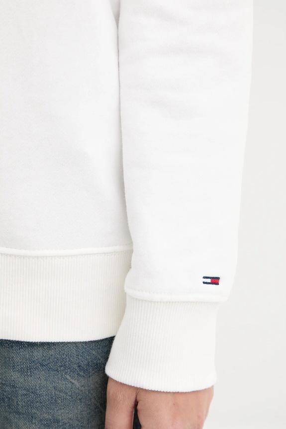 Pamučna dukserica Tommy Jeans DW0DW21922 bijela