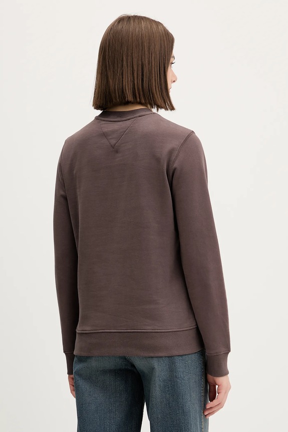 Ρούχα Βαμβακερή μπλούζα Tommy Jeans DW0DW21922 καφέ
