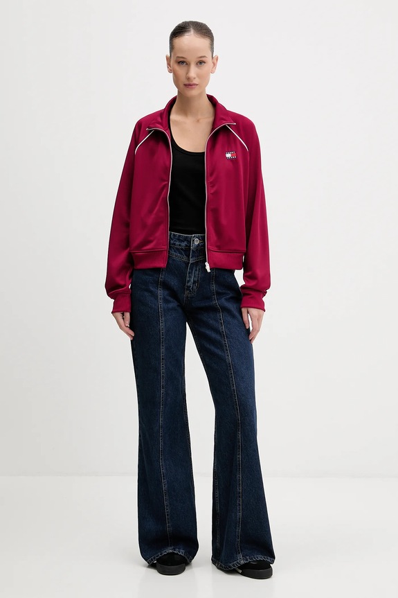 Tommy Jeans bluză DW0DW21930 burgundia SS26