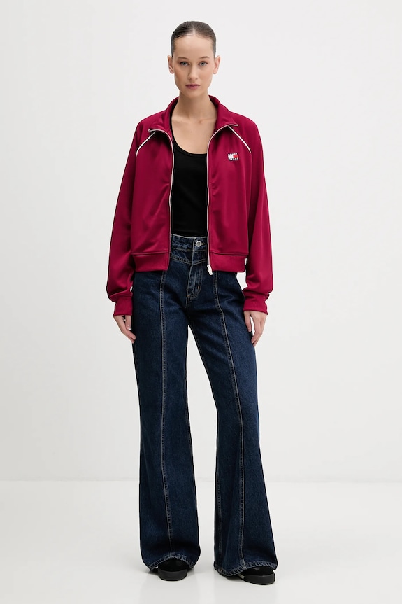 Tommy Jeans bluză DW0DW21930 burgundia SS26