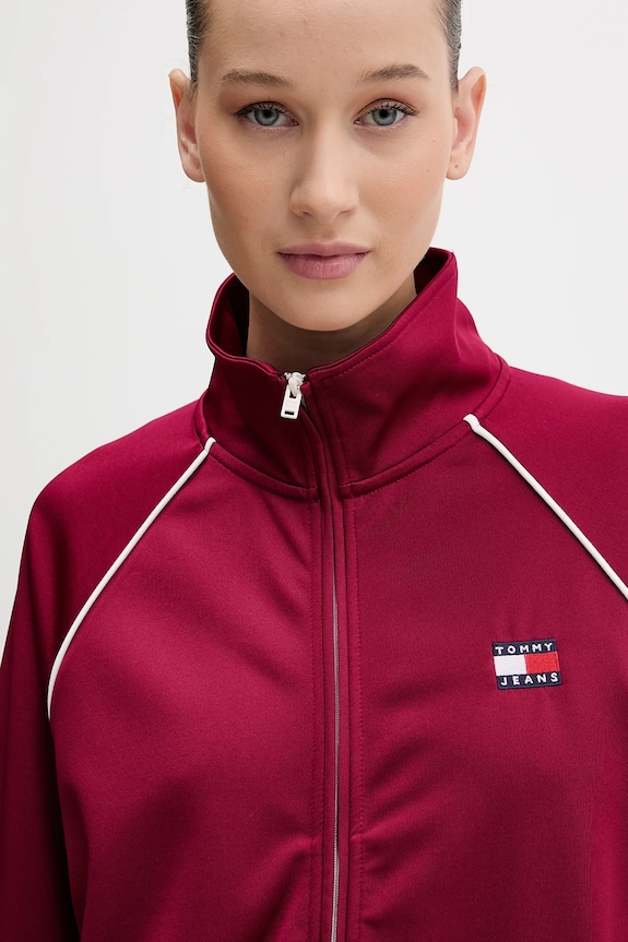 Tommy Jeans bluză burgundia DW0DW21930