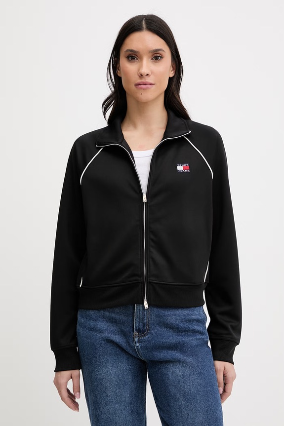 Tommy Jeans bluză imprimeu negru DW0DW21930