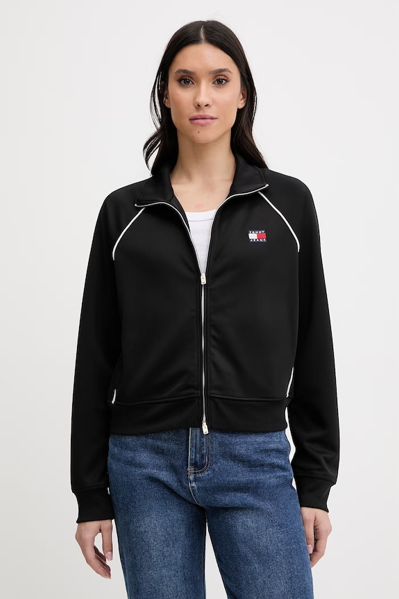 Tommy Jeans bluză imprimeu negru DW0DW21930
