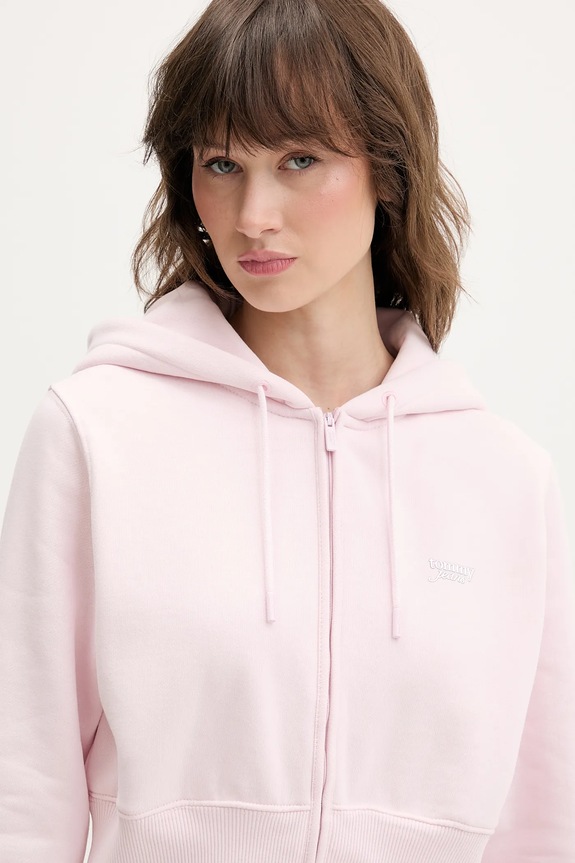 Tommy Jeans bluză roz DW0DW21943