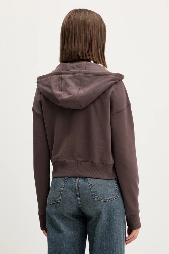 Ruházat Tommy Jeans pamut melegítőfelső DW0DW21976 barna