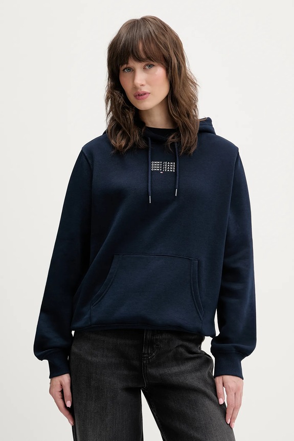 Mikina Tommy Jeans s kapucňou tmavomodrá DW0DW22080