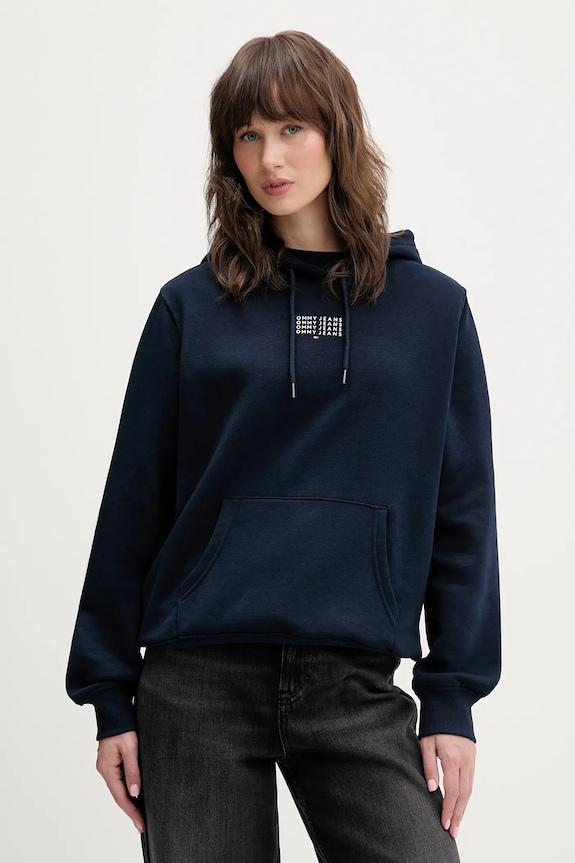 Mikina Tommy Jeans s kapucňou tmavomodrá DW0DW22080