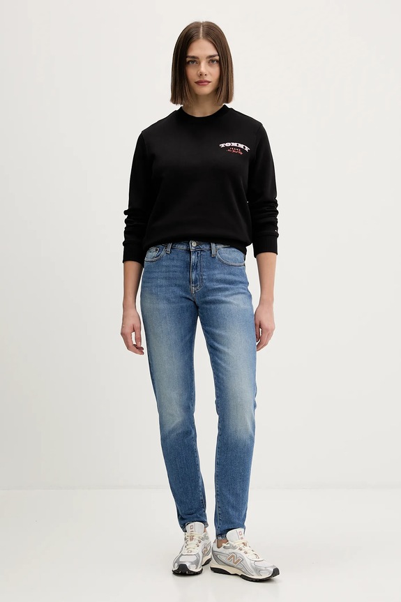 Pamučna dukserica Tommy Jeans DW0DW22517 crna SS26