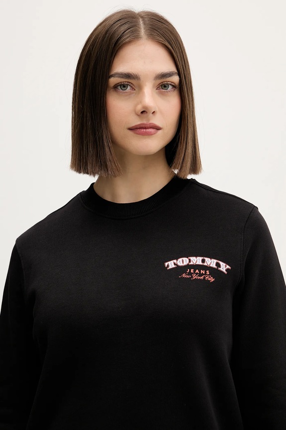 Pamučna dukserica Tommy Jeans crna DW0DW22517