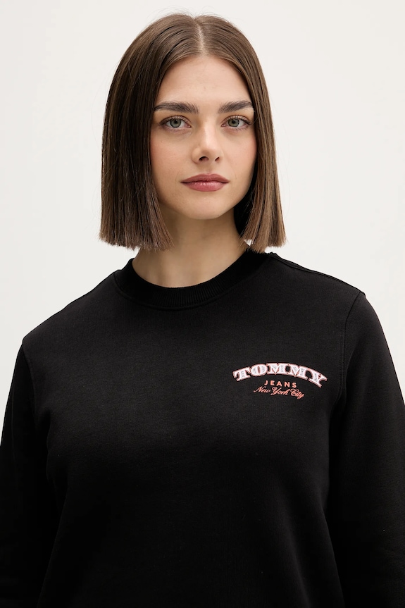 Pamučna dukserica Tommy Jeans crna DW0DW22517