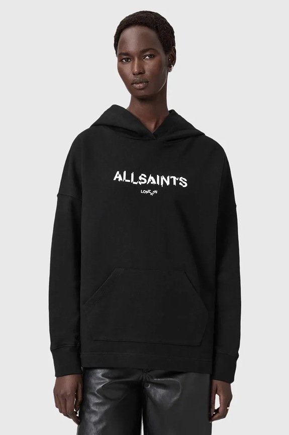 AllSaints pamut melegítőfelső W107JD fekete SS26