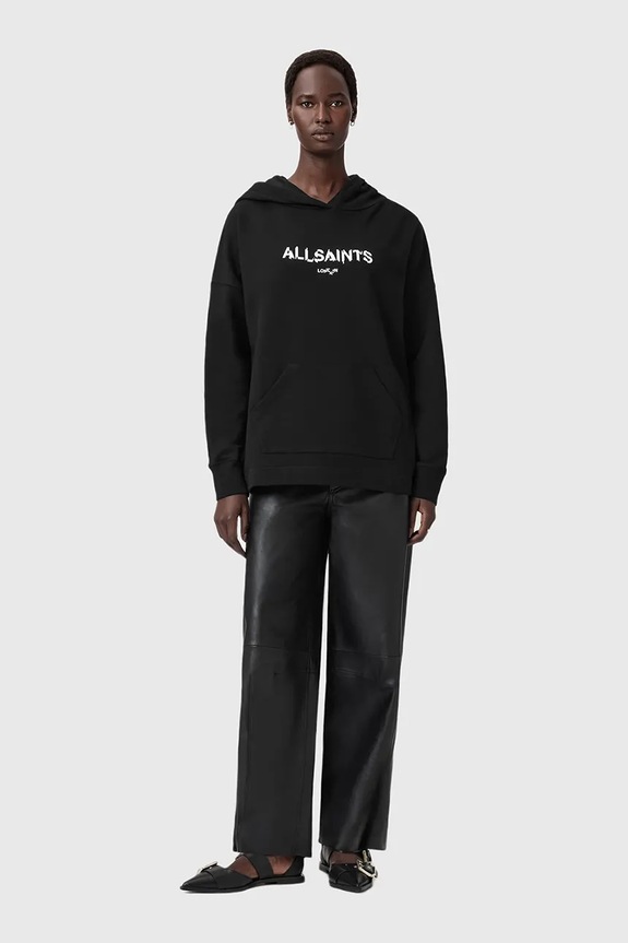 AllSaints pamut melegítőfelső fekete W107JD