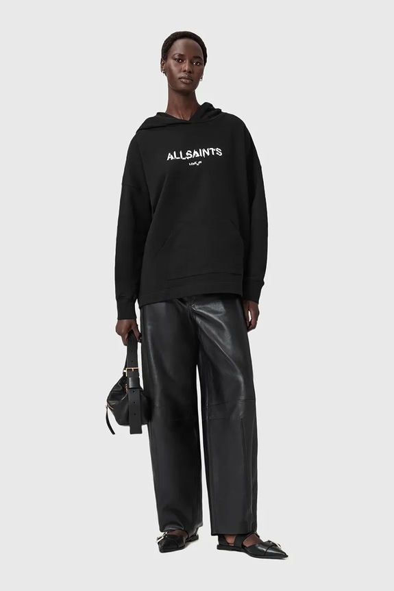 AllSaints pamut melegítőfelső W107JD fekete