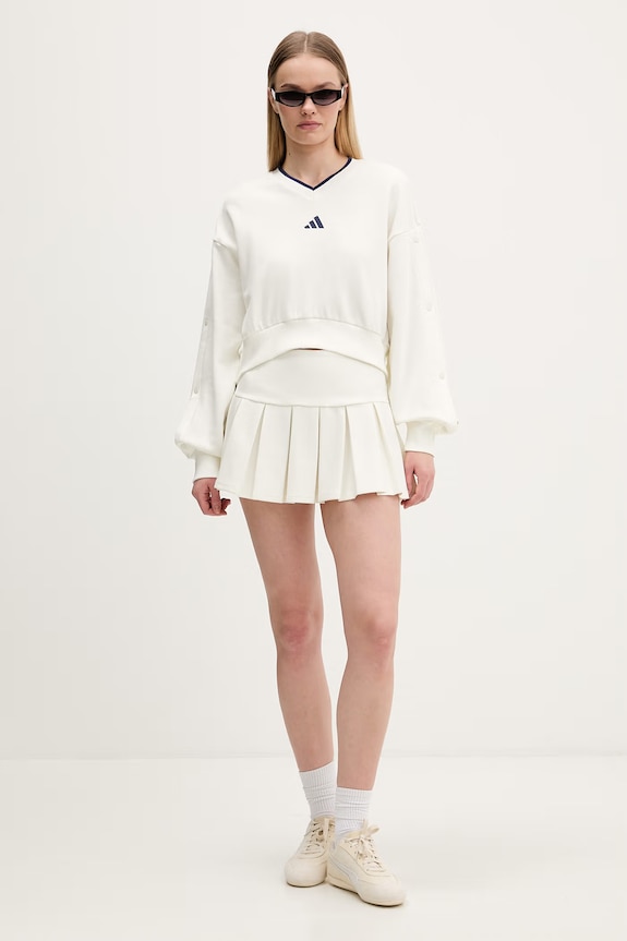 Бавовняна кофта adidas JZ1074 бежевий SS26