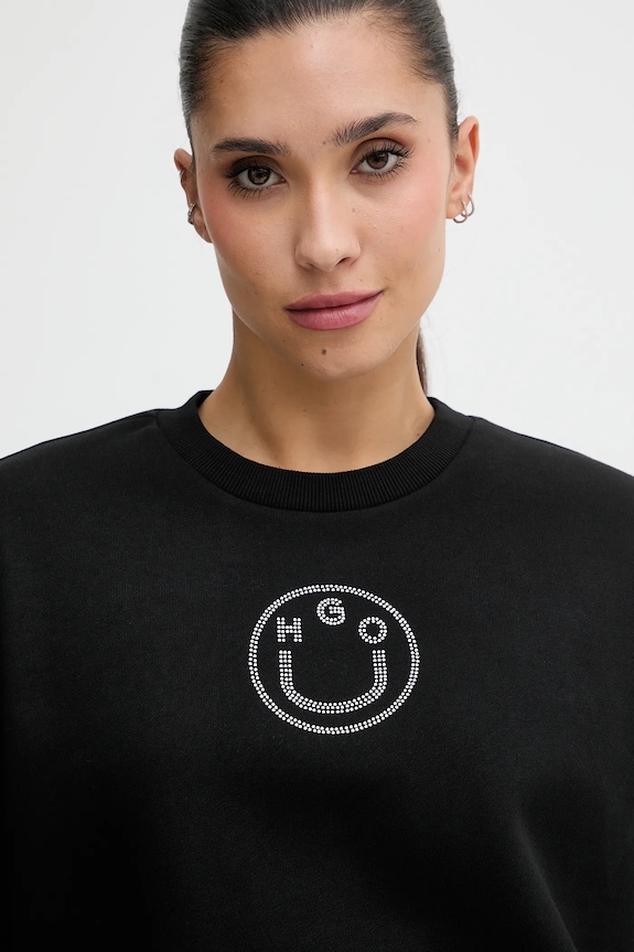 Bavlnená mikina Hugo Blue Classic Crew_B_2 čierna 50555795