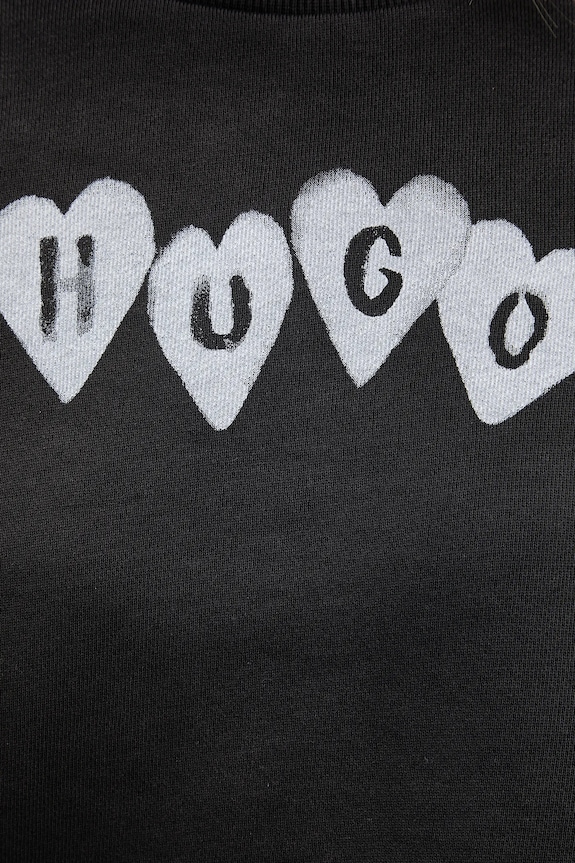 Βαμβακερή μπλούζα HUGO Deroxina_8 50555824 γκρί