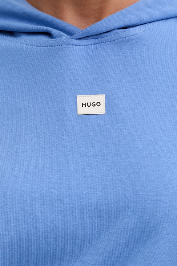 HUGO dukserica sa kapuljačom za žene s pamukom SIGNATURE_HOODIE 50556816 plava
