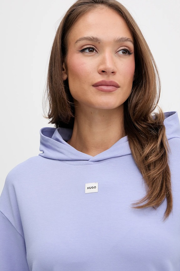Mikina HUGO SIGNATURE_HOODIE fialová 50556816