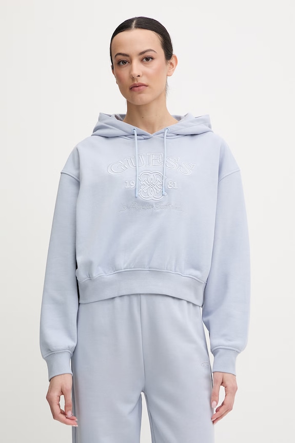 Dukserica Guess YAYOI s kapuljačom plava V6RQ03.KD761